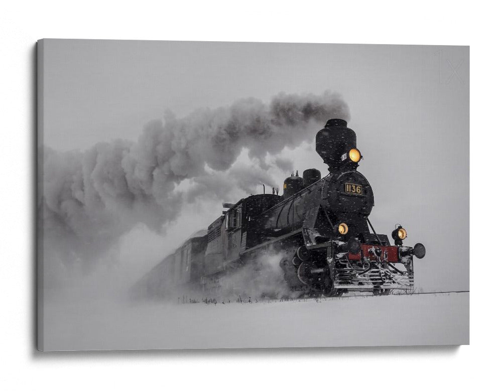 Tren de vapor de invierno - Harri Aho | Cuadro decorativo de Canvas Lab
