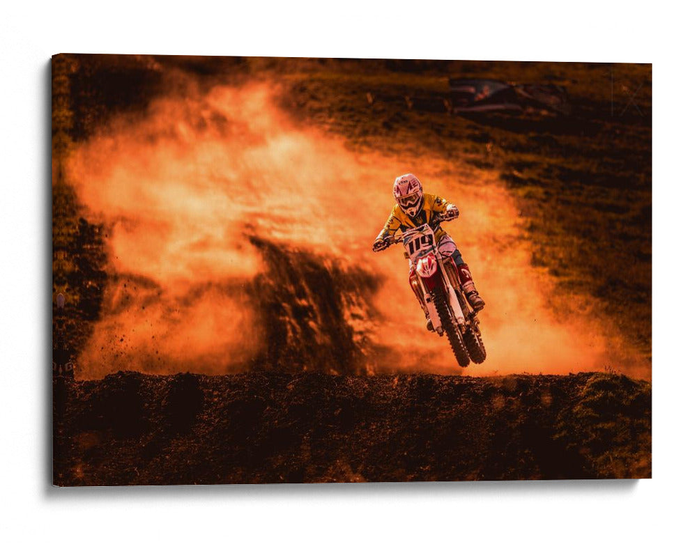 Salto de motocross polvoriento - Salcov Igor | Cuadro decorativo de Canvas Lab