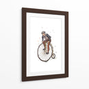 Un hombre montando una bicicleta clásica Penny Farthing - Borgenhag Holmqvist | Cuadro decorativo de Canvas Lab