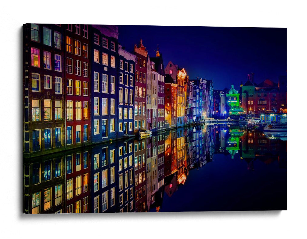 Vibrante noche en Canal City - Juan Pablo de | Cuadro decorativo de Canvas Lab