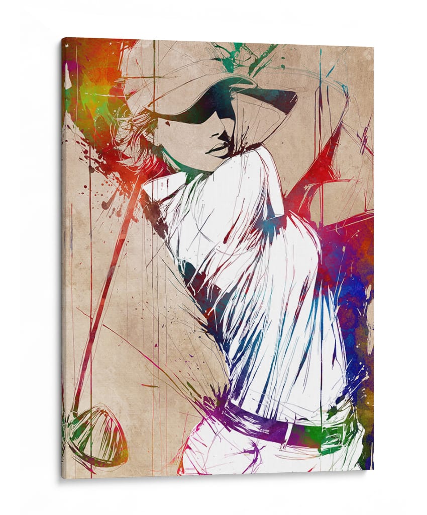 Acción dinámica vibrante de golf - Justyna Jaszke | Cuadro decorativo de Canvas Lab