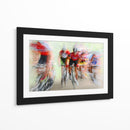 Ciclistas a toda velocidad se ven borrosos - Lou Urlings | Cuadro decorativo de Canvas Lab