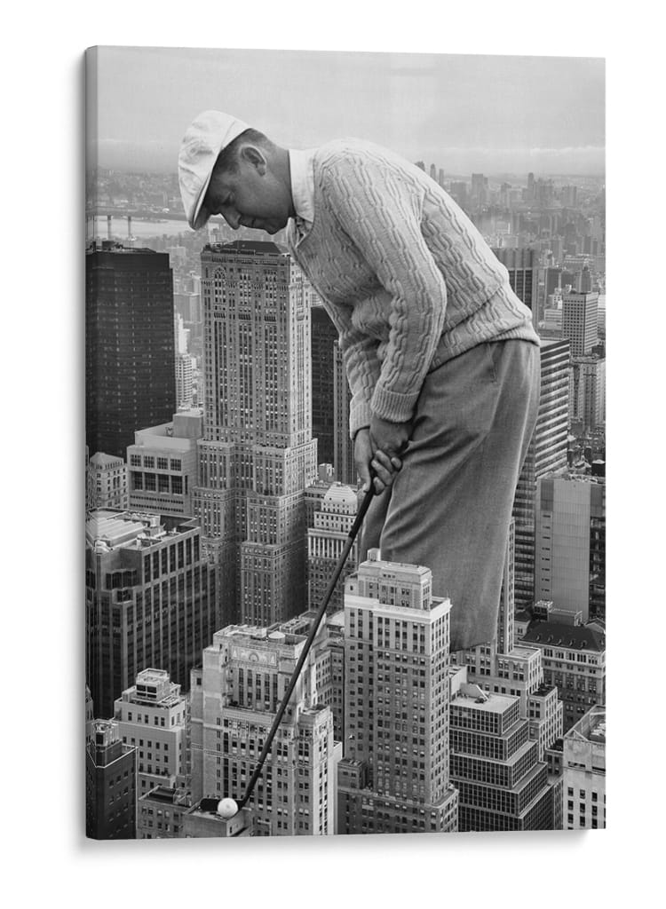 Ciudad de golfistas gigantes - Marja van den | Cuadro decorativo de Canvas Lab