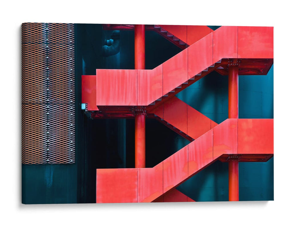 Escalera de color rojo vibrante - Linda Wride | Cuadro decorativo de Canvas Lab