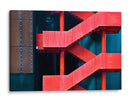 Escalera de color rojo vibrante - Linda Wride | Cuadro decorativo de Canvas Lab