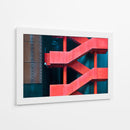 Escalera de color rojo vibrante - Linda Wride | Cuadro decorativo de Canvas Lab