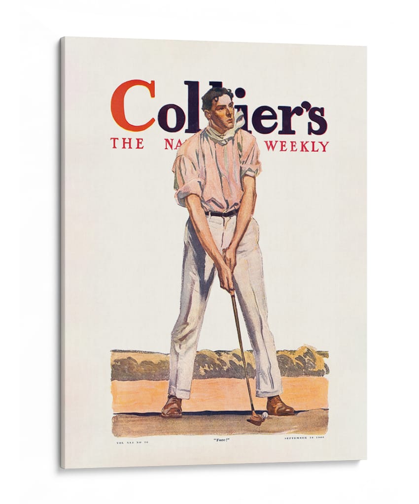 Golf en Collier’s (1908) Hombre de época - Edward Penfield | Cuadro decorativo de Canvas Lab