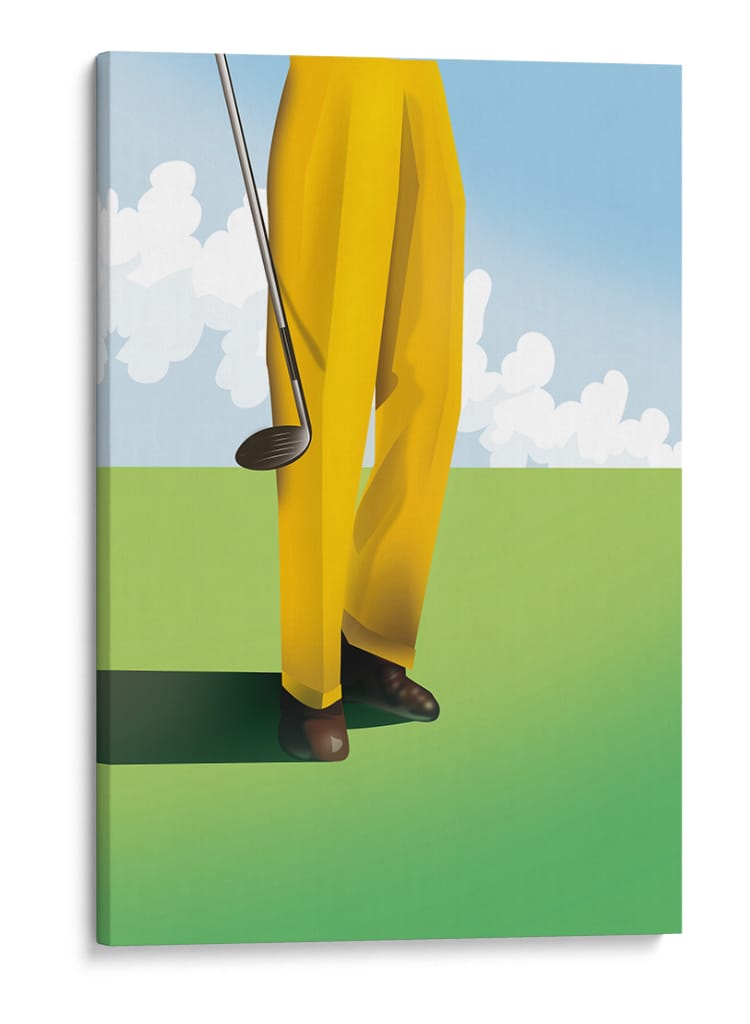 Jugador de golf con pantalones amarillos - Nicholas | Cuadro decorativo de Canvas Lab