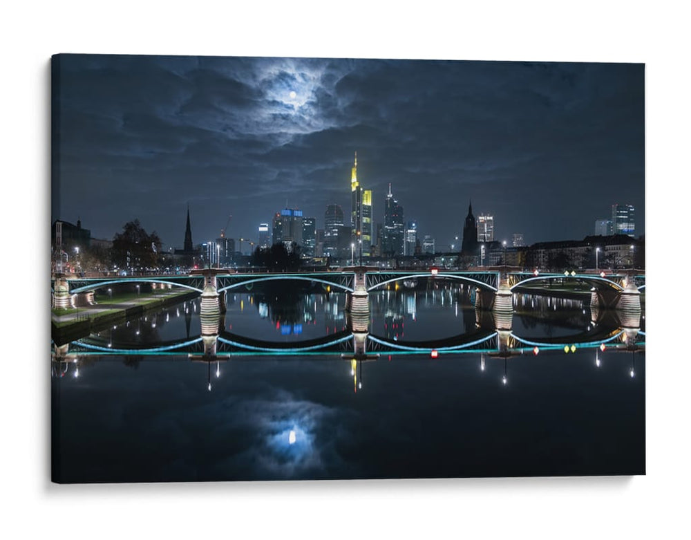 Reflejos de la ciudad a la luz de la luna - Mike | Cuadro decorativo de Canvas Lab