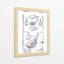 Patente vintage de palo de golf - Andreas Magnusson | Cuadro decorativo de Canvas Lab