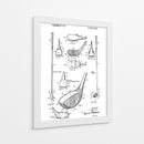 Patente vintage de palo de golf - Andreas Magnusson | Cuadro decorativo de Canvas Lab