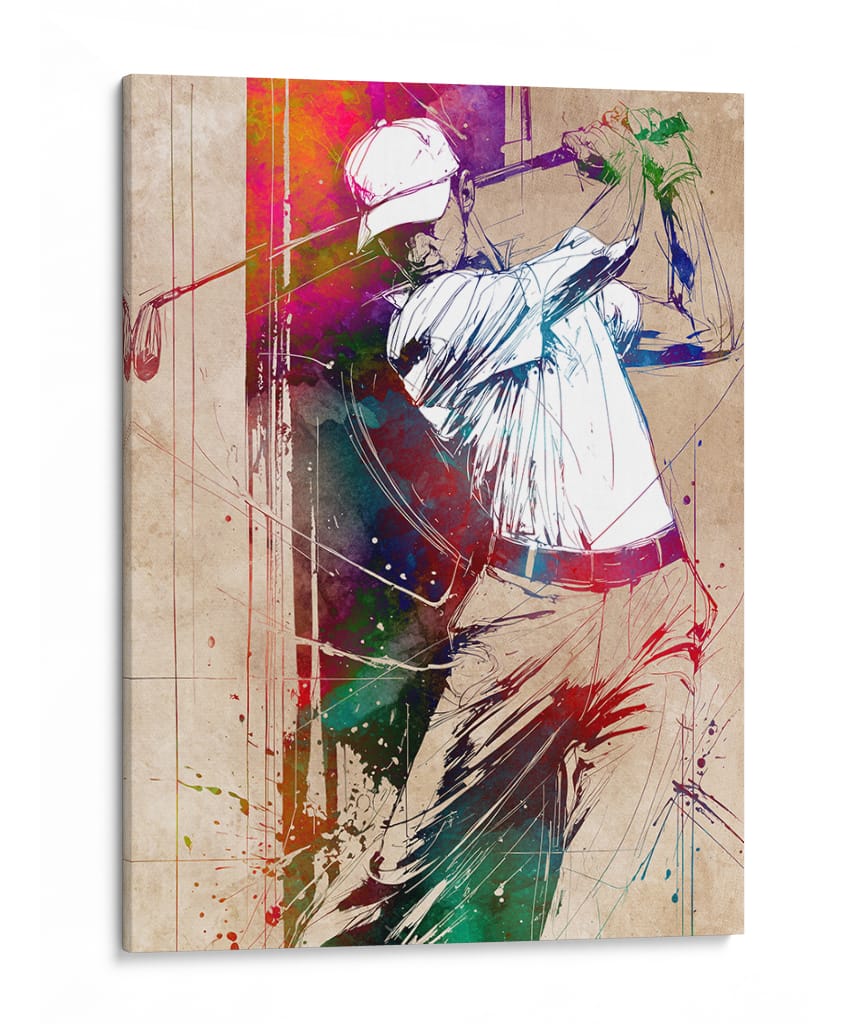 Swing concentrado de un golfista - Justyna Jaszke | Cuadro decorativo de Canvas Lab