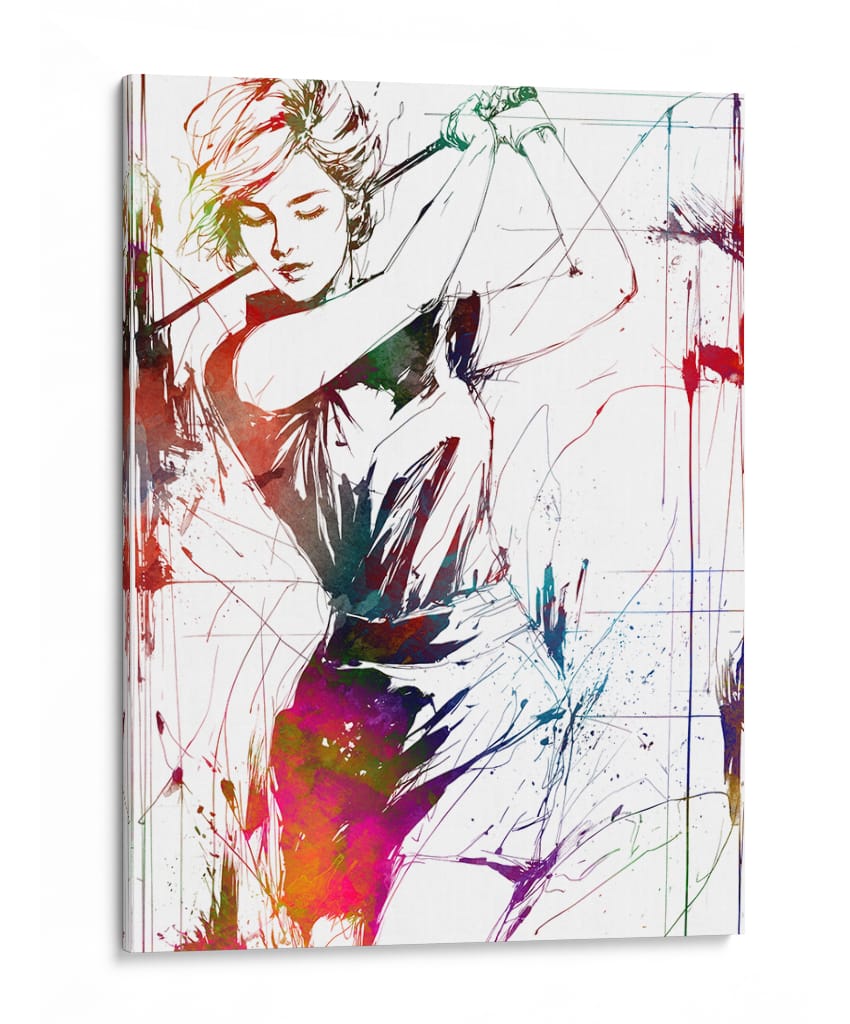 Swing dinámico sereno de golf - Justyna Jaszke | Cuadro decorativo de Canvas Lab