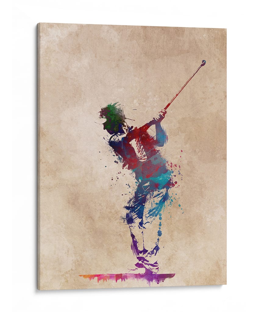 Swing de golf vibrante - Justyna Jaszke | Cuadro decorativo de Canvas Lab