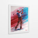 Swing de golf dinámico rojo azul - Giorgio Gosti | Cuadro decorativo de Canvas Lab