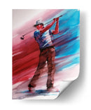 Swing de golf dinámico rojo azul - Giorgio Gosti | Cuadro decorativo de Canvas Lab