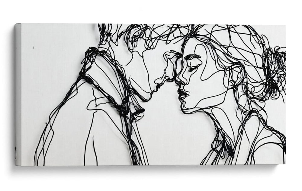 Siluetas de pareja adolescente - DIEGO D L | Cuadro decorativo de Canvas Lab