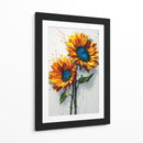 Dibujo girasoles azules - DIEGO D L | Cuadro decorativo de Canvas Lab