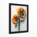 Dibujo girasoles azules - DIEGO D L | Cuadro decorativo de Canvas Lab