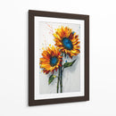 Dibujo girasoles azules - DIEGO D L | Cuadro decorativo de Canvas Lab