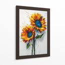 Dibujo girasoles azules - DIEGO D L | Cuadro decorativo de Canvas Lab