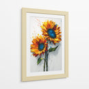 Dibujo girasoles azules - DIEGO D L | Cuadro decorativo de Canvas Lab
