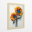 Dibujo girasoles azules - DIEGO D L | Cuadro decorativo de Canvas Lab
