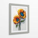 Dibujo girasoles azules - DIEGO D L | Cuadro decorativo de Canvas Lab
