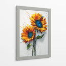 Dibujo girasoles azules - DIEGO D L | Cuadro decorativo de Canvas Lab