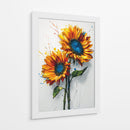 Dibujo girasoles azules - DIEGO D L | Cuadro decorativo de Canvas Lab