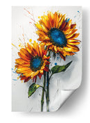Dibujo girasoles azules - DIEGO D L | Cuadro decorativo de Canvas Lab
