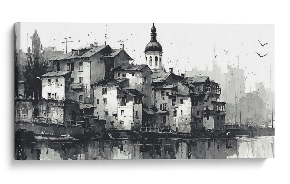 Puerto e iglesia - DIEGO D L | Cuadro decorativo de Canvas Lab