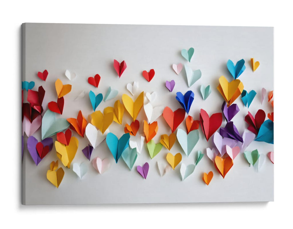 Corazones de papel en pared - DIEGO D L | Cuadro decorativo de Canvas Lab