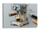 Dibujo de cafetera realismo - DIEGO D L | Cuadro decorativo de Canvas Lab