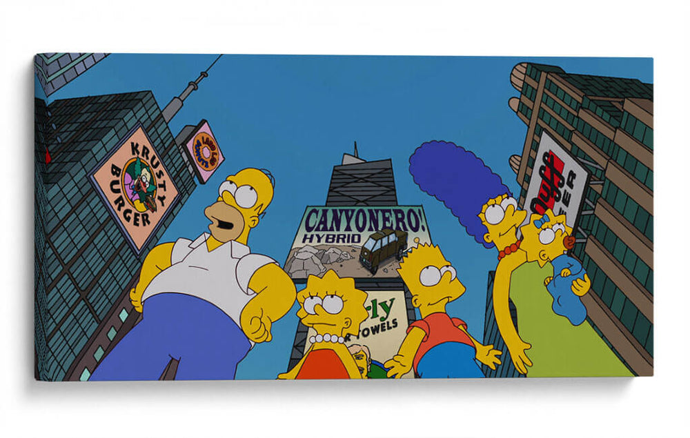The Simpsons on the city | Cuadro decorativo de Canvas Lab