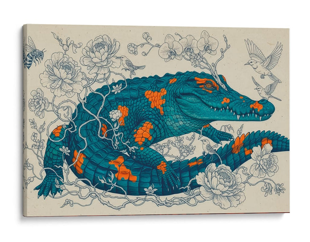 Cocodrilo samurai - Miauch | Cuadro decorativo de Canvas Lab