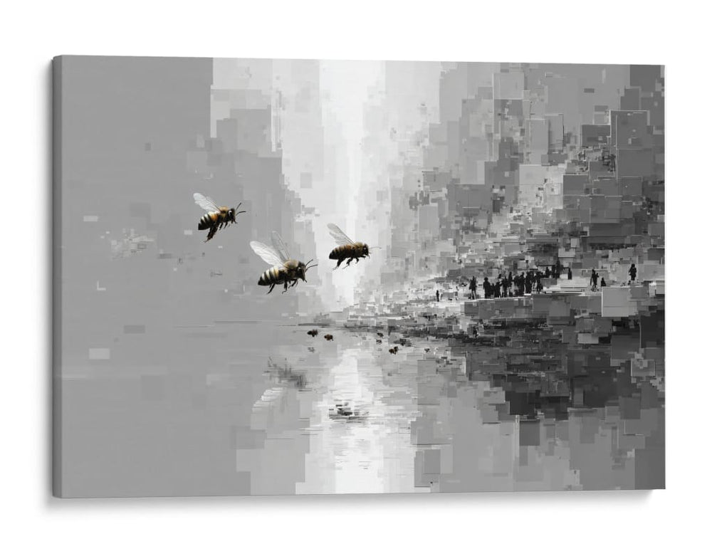 Abejas en gris - DIEGO D L | Cuadro decorativo de Canvas Lab