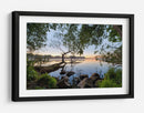 Amanecer de la mañana brumosa en el lago - Keller | Cuadro decorativo de Canvas Lab