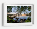 Amanecer de la mañana brumosa en el lago - Keller | Cuadro decorativo de Canvas Lab