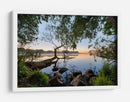 Amanecer de la mañana brumosa en el lago - Keller | Cuadro decorativo de Canvas Lab