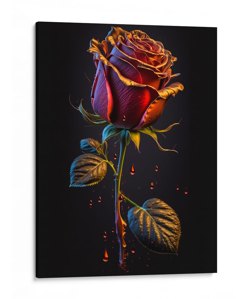 Rosa Sangrienta - Puffy Design | Cuadro decorativo de Canvas Lab