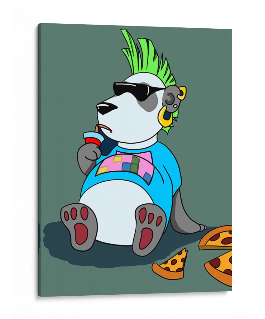Panda Rebelde - Puffy Design | Cuadro decorativo de Canvas Lab