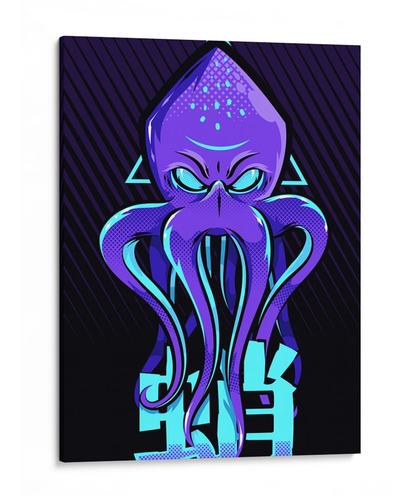 Kraken Neon - Puffy Design | Cuadro decorativo de Canvas Lab