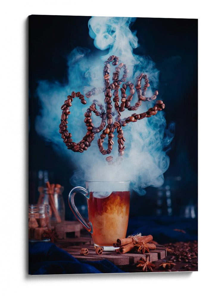 Arte de granos de café humeantes - Dina Belenko | Cuadro decorativo de Canvas Lab
