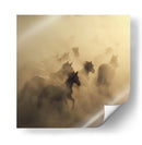 Caballos salvajes al galope entre el polvo - Huseyin Taşkın | Cuadro decorativo de Canvas Lab