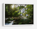 Cascada de la jungla iluminada por el sol - Woraphon Banchobdi | Cuadro decorativo de Canvas Lab