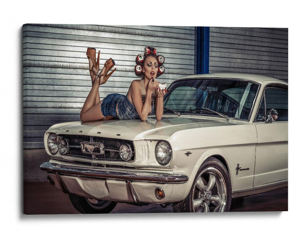 Coche clásico retro estilo pin-up - gNo | Cuadro decorativo de Canvas Lab