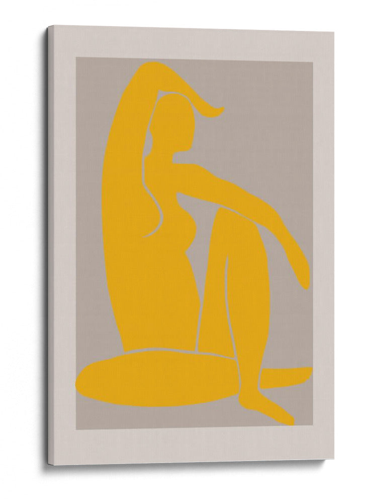 Figura amarilla sentada - Fluidys Studio II | Cuadro decorativo de Canvas Lab