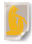 Figura amarilla sentada - Fluidys Studio II | Cuadro decorativo de Canvas Lab