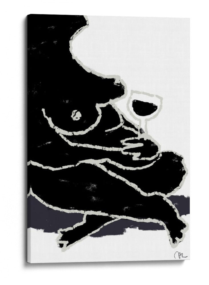 Desnuda y relajada con vino - Fluidys Studio II | Cuadro decorativo de Canvas Lab